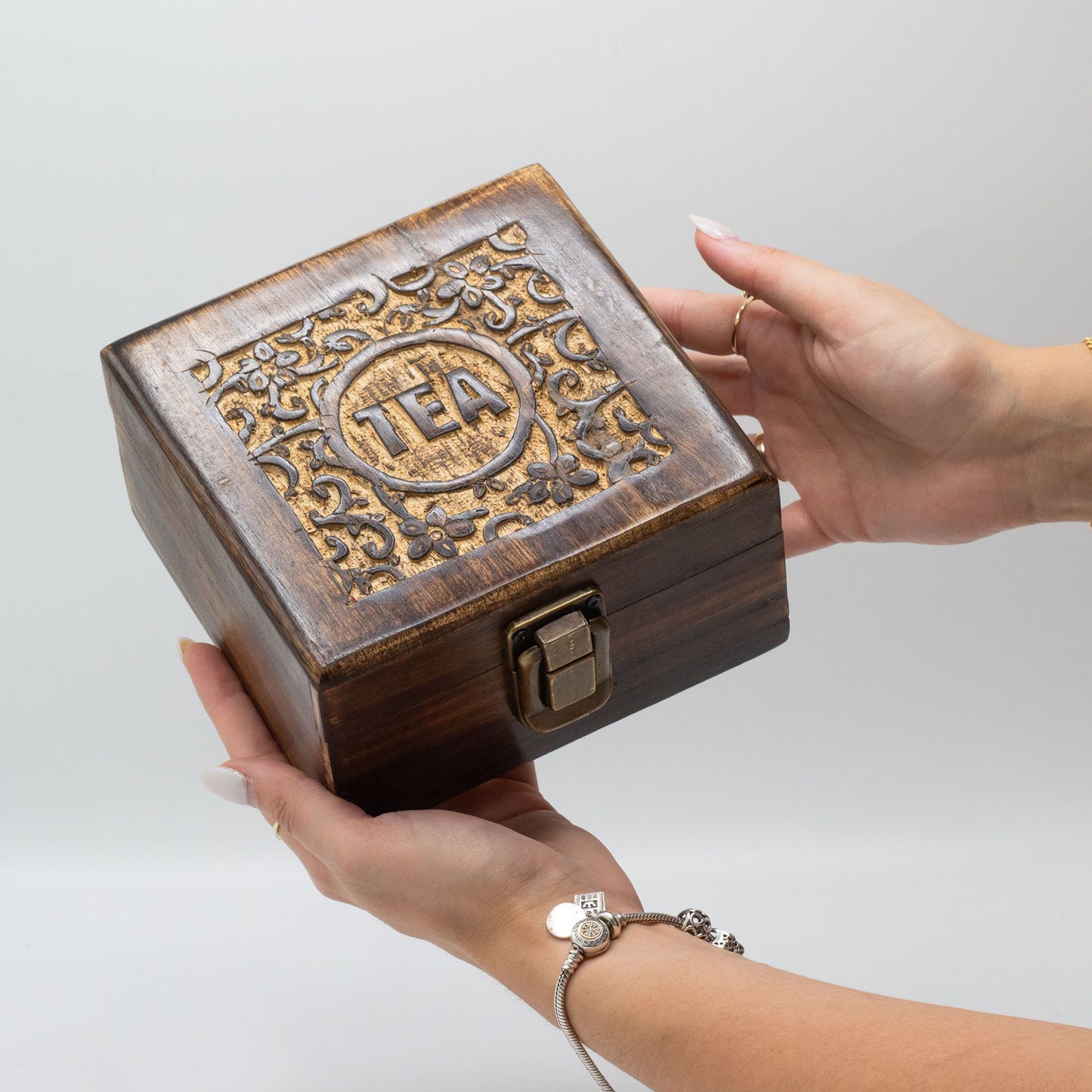 Mango Carved Tea Box - Small