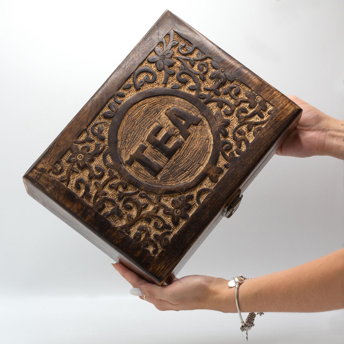 Mango Carved Tea Box - Large