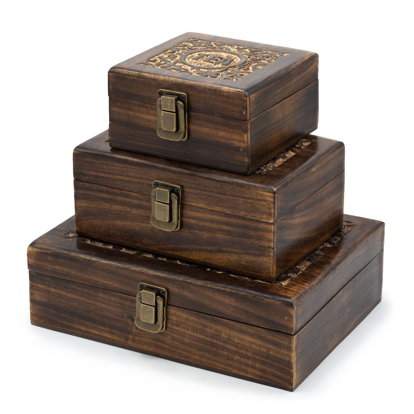Mango Carved Tea Box - Small