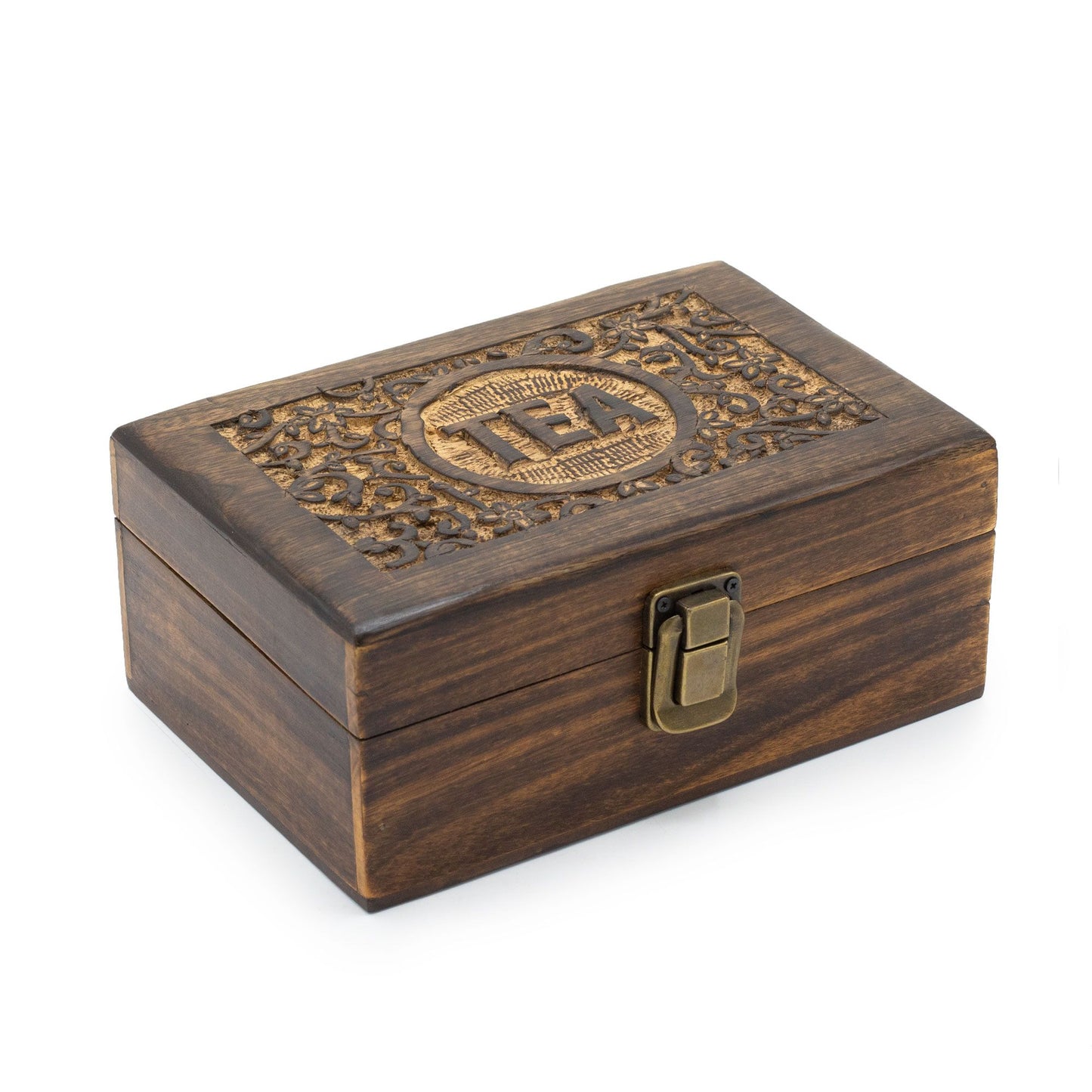 Mango Carved Tea Box - Medium