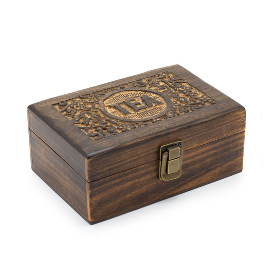 Mango Carved Tea Box - Medium