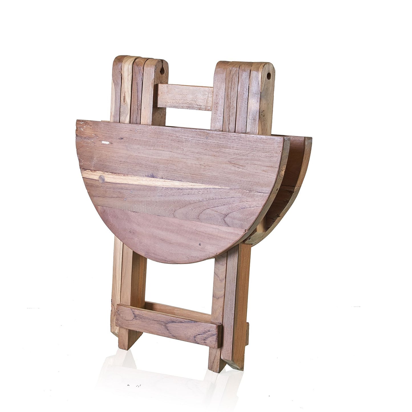 Recycled Round Folding Coffee Table - 50cm - Teak