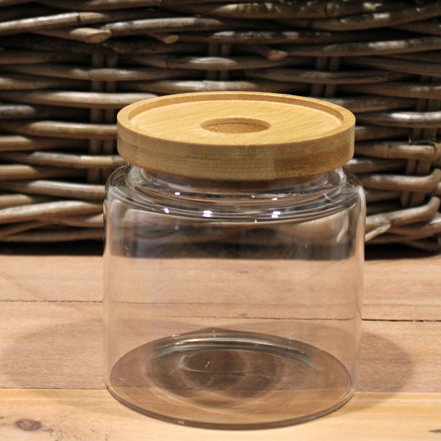 Coffee Storage Jar - Bamboo and Glass 10cm